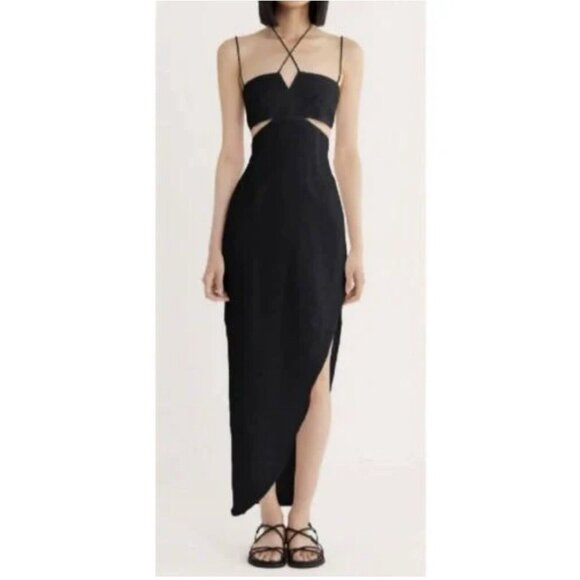 NWT! RUMER THE LABEL Black Reverie Freya Linen Maxi Dress Revolve Size S - Picture 2 of 15